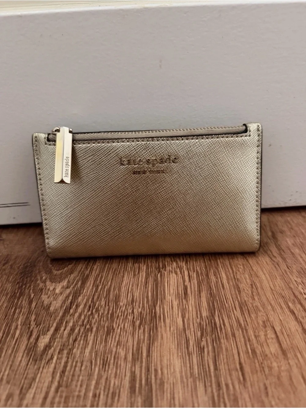 kate spade Metallic Gold Slim Card Wallet